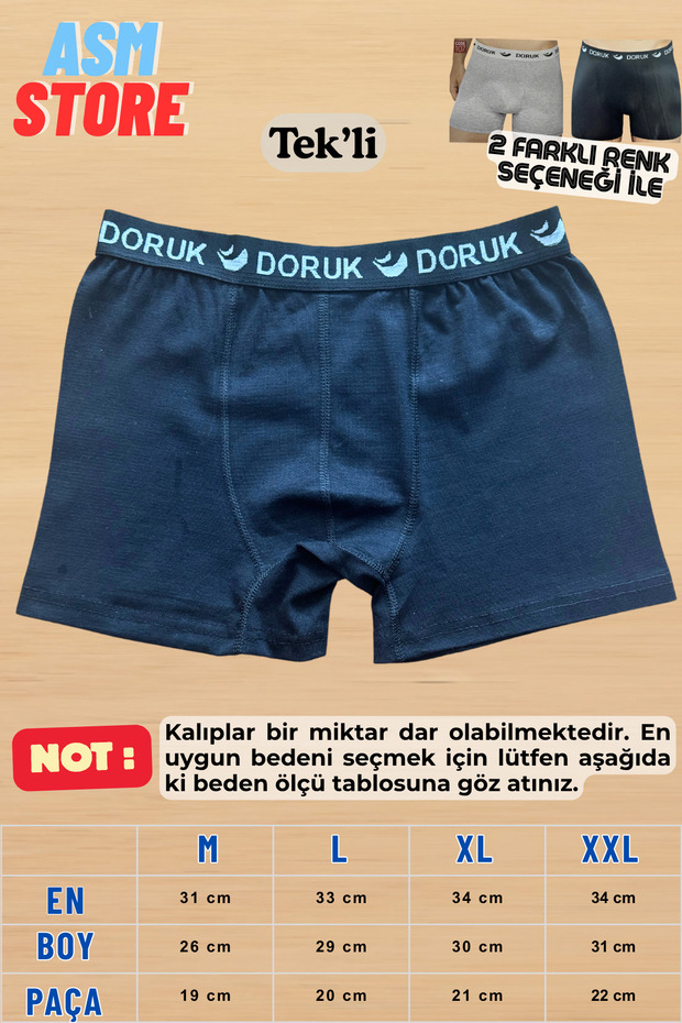 Men's Boxer 100% Cotton Combed Cotton Comfortable Flexible Waist Elastic Gray-Black Single