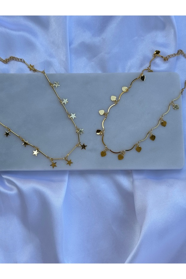 Minimal Minik Sallantı Kalp Gold Kolye - 4