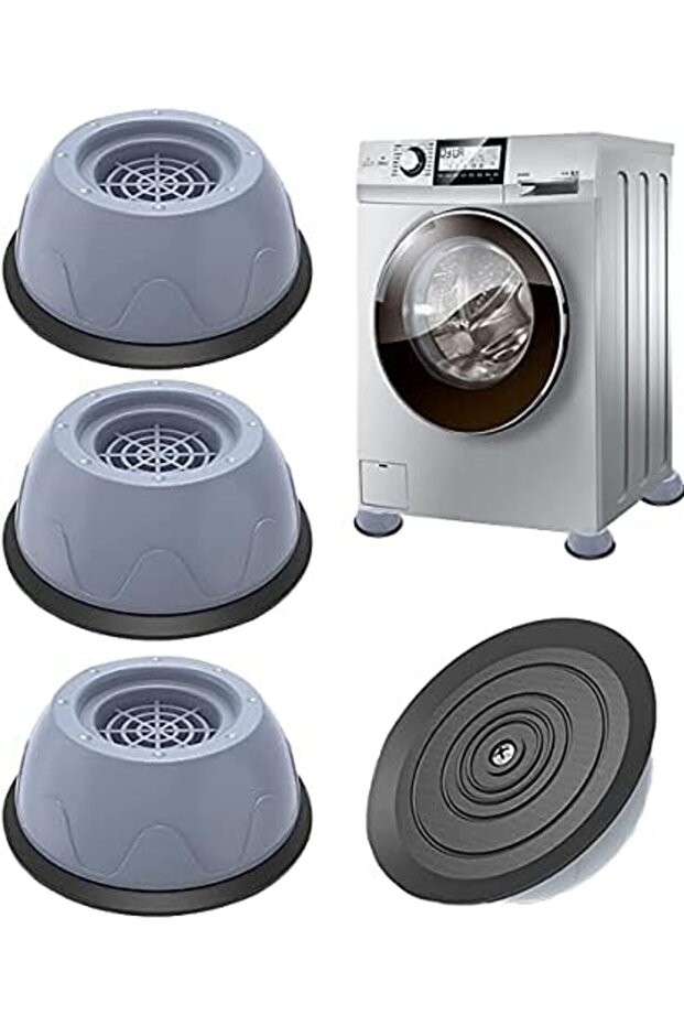 4 Pieces Universal Anti-Vibration Rubber Pads for Washing Machine (Gray)