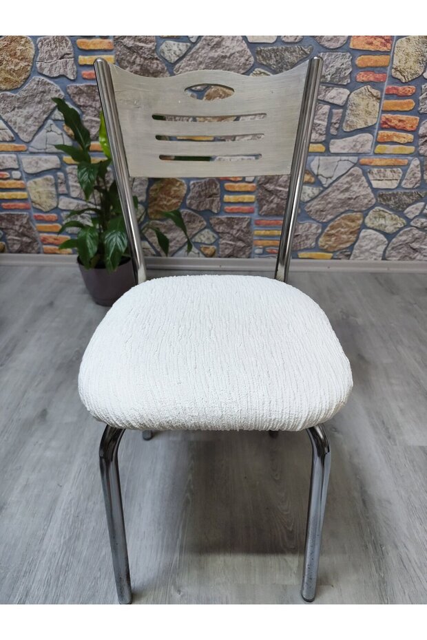 Demır Sandalye Kılıfı Örtüsü Oturma Yerı Jakar Kumaş - 3