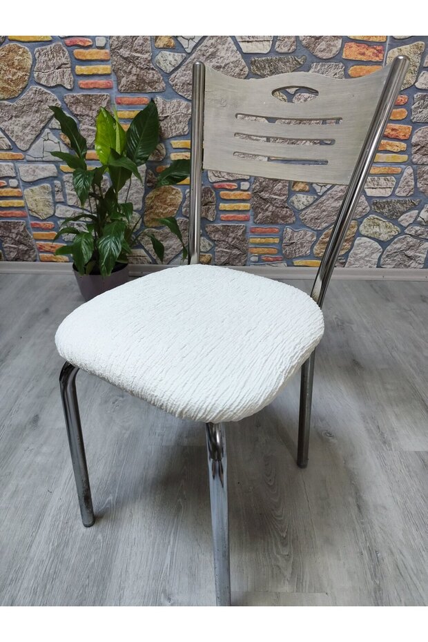Demır Sandalye Kılıfı Örtüsü Oturma Yerı Jakar Kumaş - 5