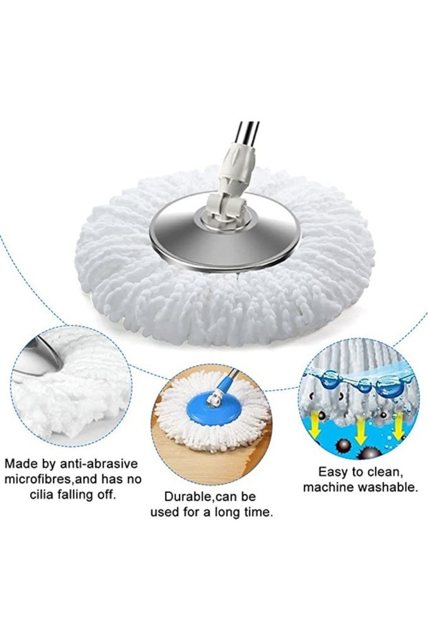 Set 3 Mop Heads, Microfiber, White - 3