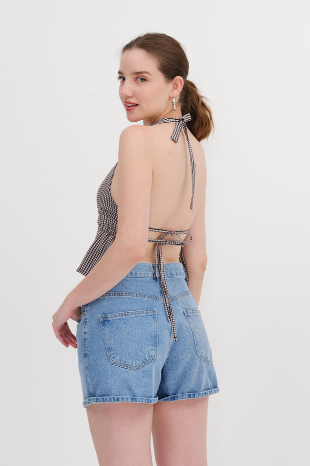 Halter Neck Gingham Bustier B17294 - 6