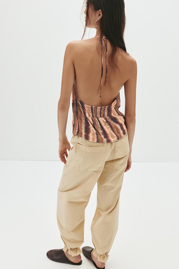 Halter yaka desenli top - 3