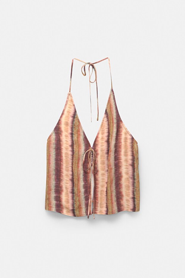 Halter yaka desenli top - 5