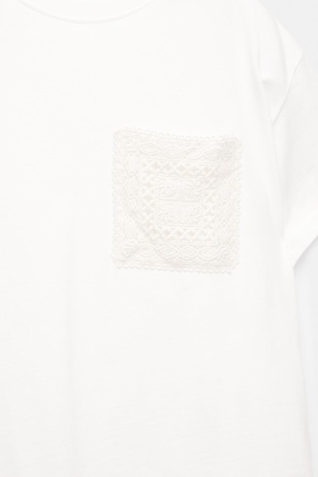 Kroşe cepli tişört - 6