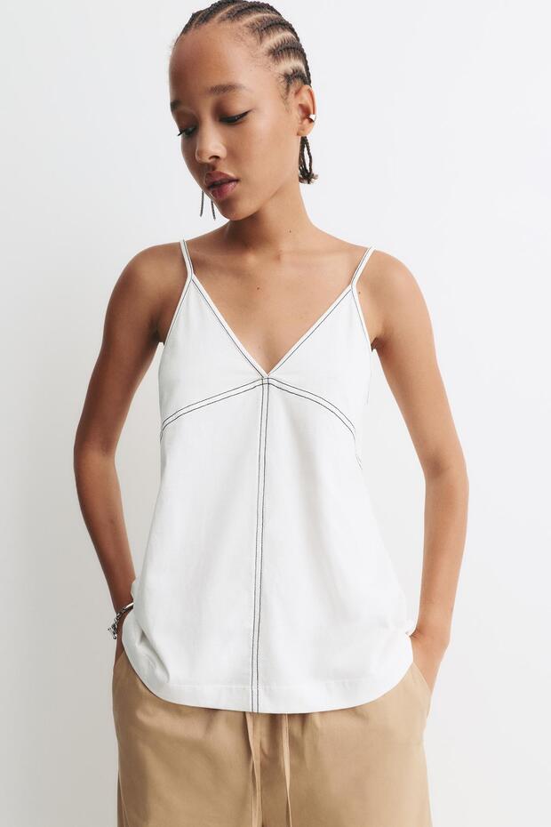 Kontrast dikişli askılı top - 2