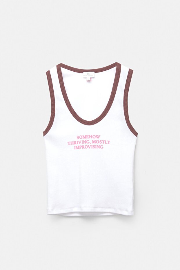 Yazılı fitilli tank top - 6