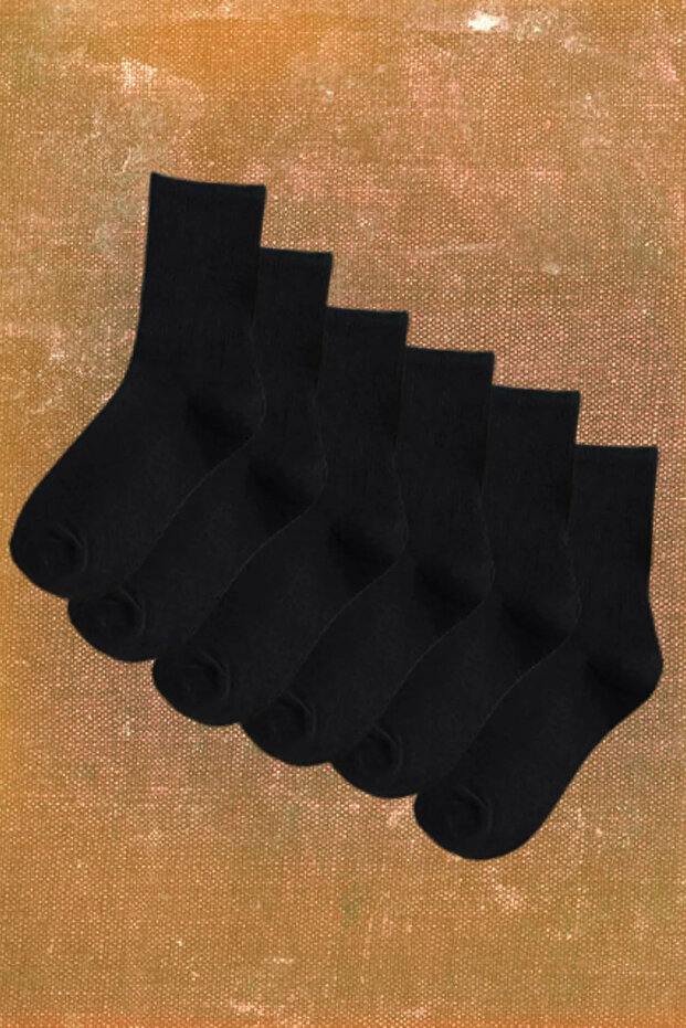 6 Pairs Long Men's Sports Tennis Socks Plain Striped Patterned Sports Socks