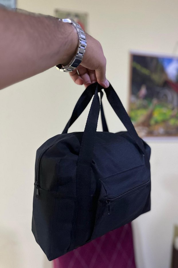2 Compartment Zippered Towel Fabric Suitcase Travel Vacation Sports Hospital Multi Compartment Hand and Shoulder Bag