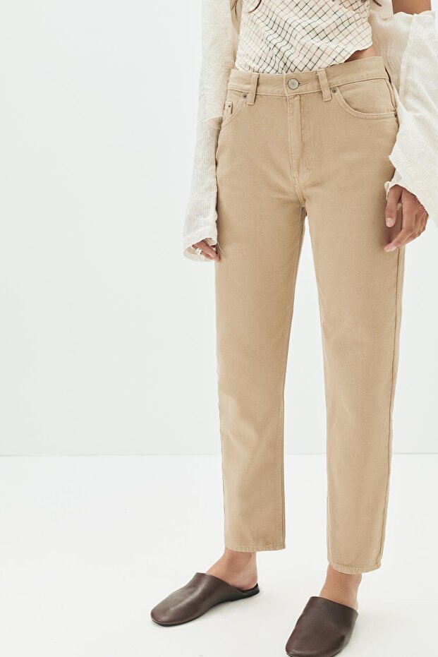 Mom fit yüksek bel jean - 5