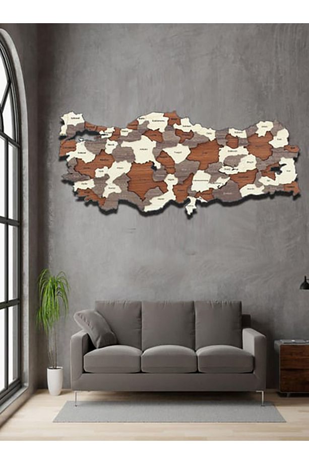3 Boyutlu 3D Ahşap Mdf Dekoratif Detaylı Türkiye Haritası – Duvar Dekoru Tablosuz - 6