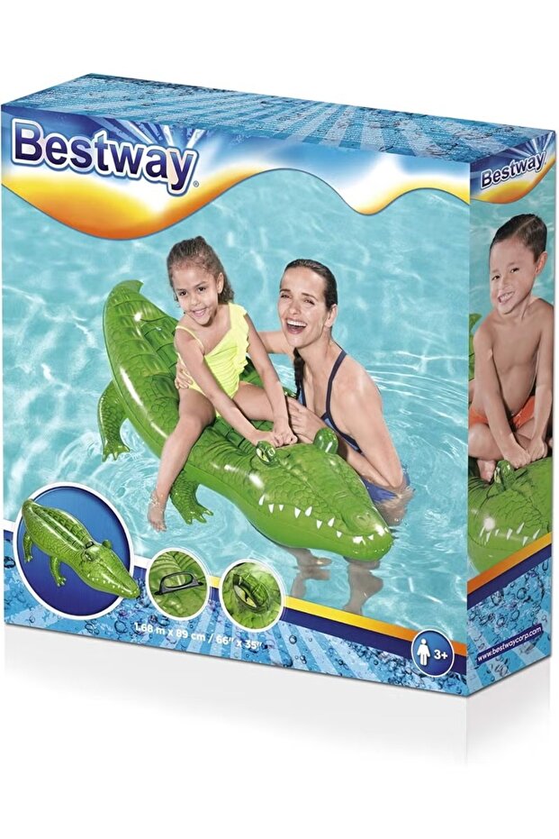 عوامة سباحة قابلة للنفخ على شكل تمساح - 168×89 سم - 4