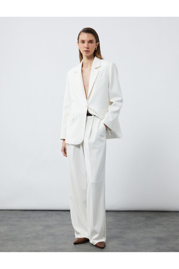 Long Sleeve Oversize Double Breasted Collar Jacket