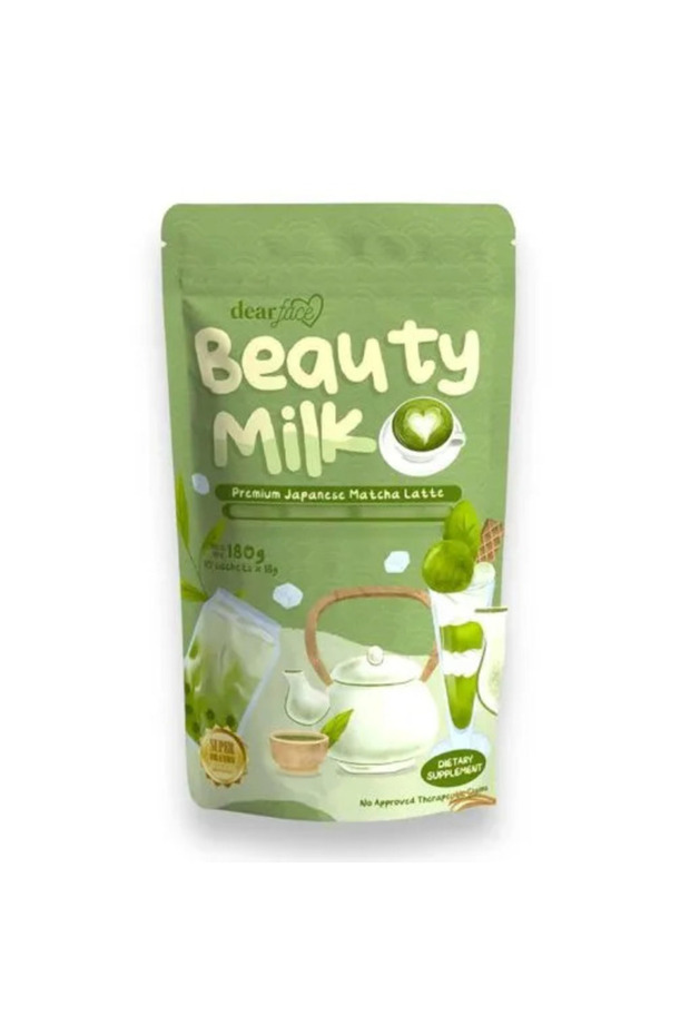 Dear Face Milk Premium Japanese Matcha Latte (Green Tea + Glutathione + Antioxidant)