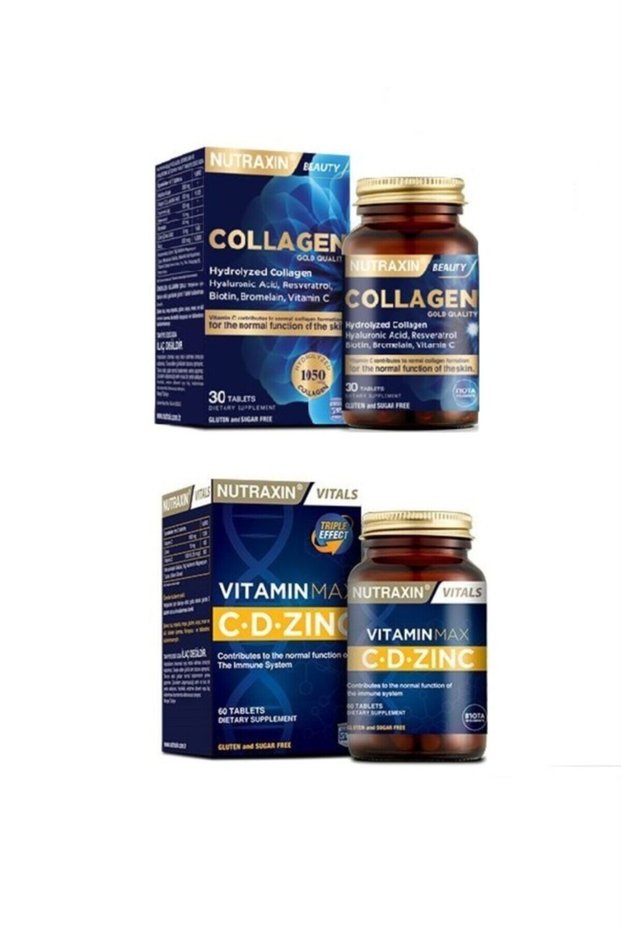 Vitamin Max C-d-zinc 60 Tablets + Type 1 and Type 3 Hydrolyzed Collagen 30 Tablets