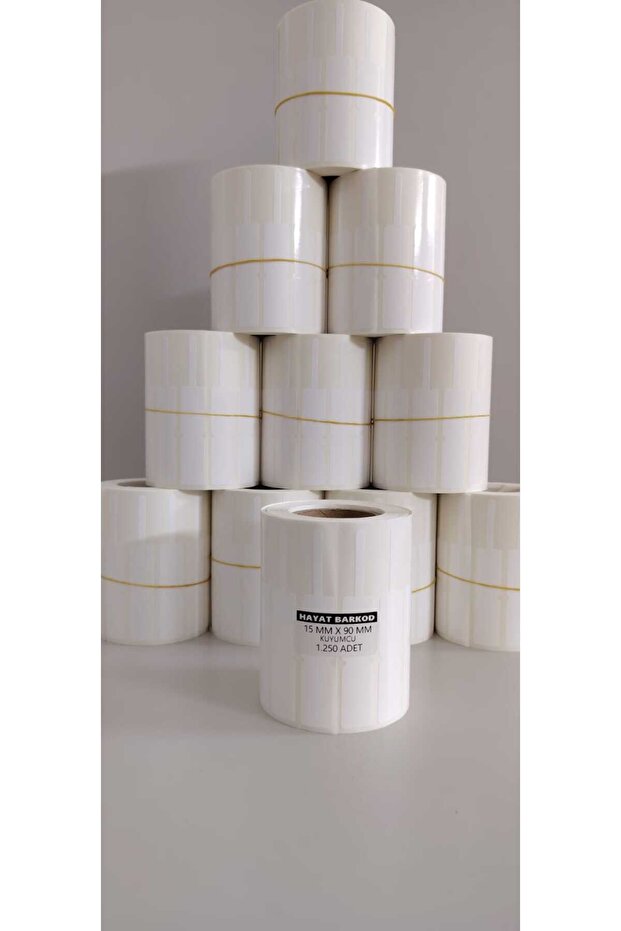 15 x 90 KUYUMCU OPAK ETİKETİ 1 RULO 1250 ADET TOPLAM 10 RULO 12.500 ADET - 4
