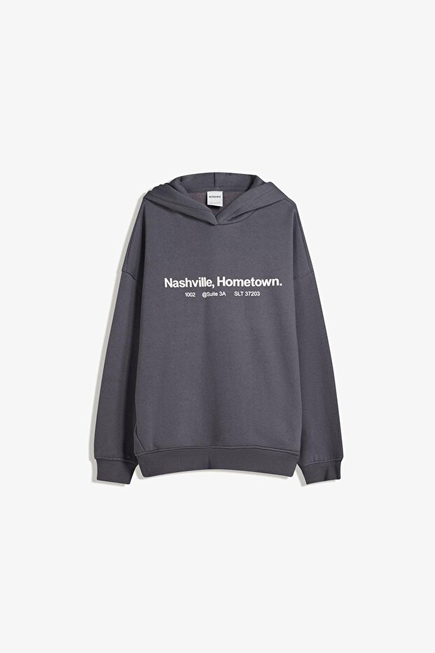 Baskılı kapüşonlu sweatshirt - 2