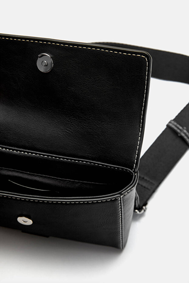 Kontrast dikişli çapraz askılı çanta - 2