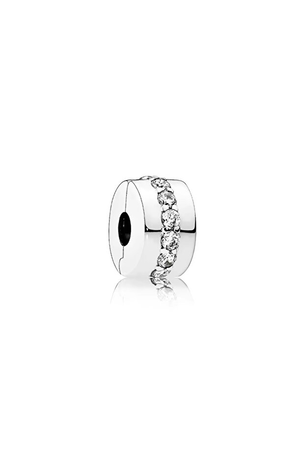 Stoned Hidden Elegance Clip Silver Charm