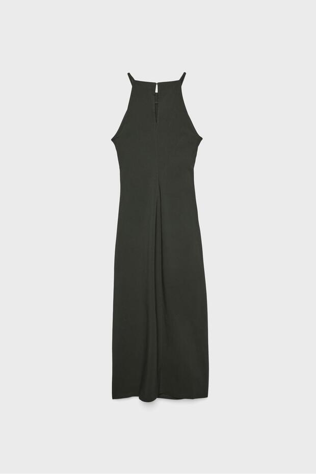 Halter Yaka Midi Elbise - 7