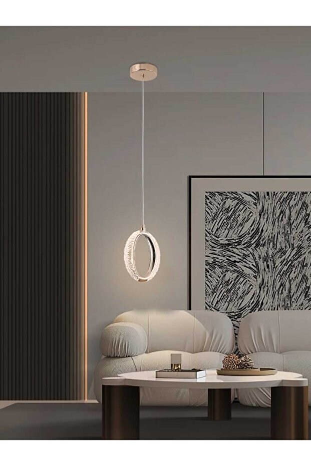مصباح LED حديث معلق 9891 - 7 وات، 3 أوضاع إضاءة، قاعدة 10 سم، سلك قابل للتعديل 180 سم