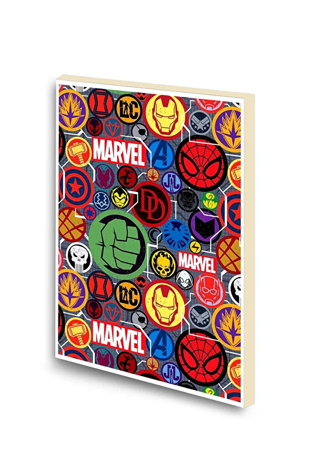Marvel Karekler Logoları Baskılı A6 Küçük Boy Çizgisiz Defter - 1