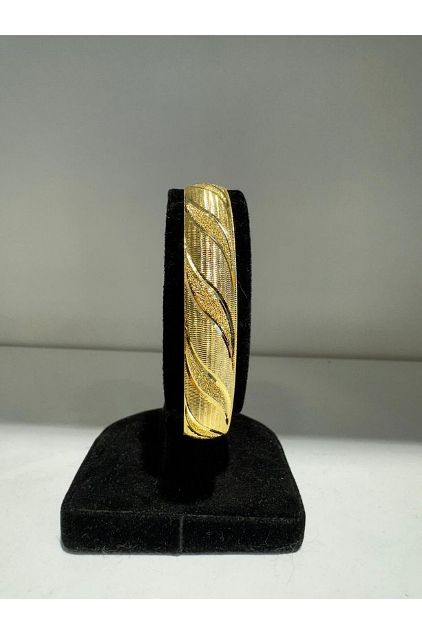 22ayar Altın Kaplama Elmas Gravürlü Modeli 1 Cm Eninde 1 Adet - 1