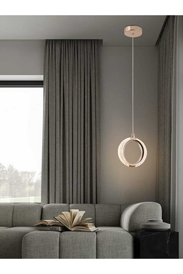 مصباح LED حديث معلق 9894 - 7 وات، 3 أوضاع إضاءة، قاعدة 10 سم، سلك قابل للتعديل 180 سم