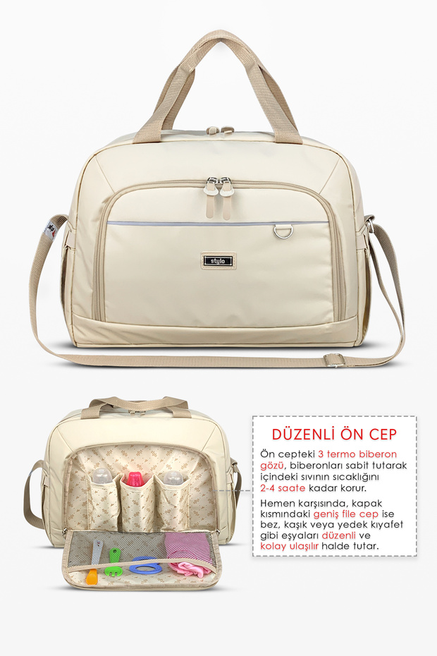 Urban X Pro Anne Bebek Bakım Kadın Çantası ve Yeni Doğan Çantası-Bej - 3