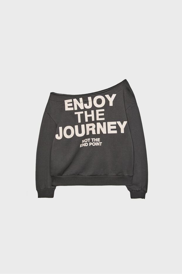 Açık Omuzlu Sweatshirt - 6