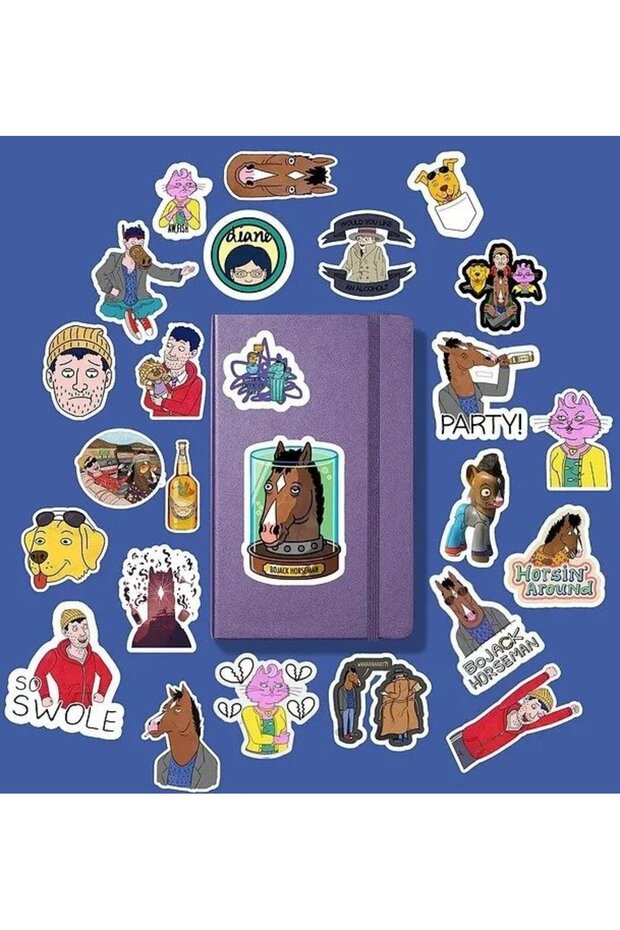 مجموعة ملصقات Bojack Horseman - مجلة Bullet - أجندة - مخطط - دفتر ملاحظات - ملصق للكمبيوتر المحمول
