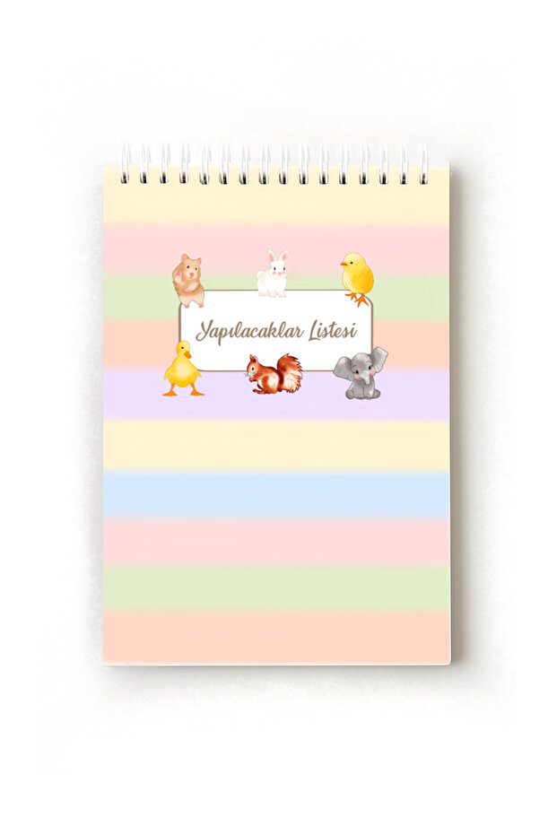 Cute Animals Turkish to Do List, To-Do List, A5 To-Do List, Task List, Spiral - 2
