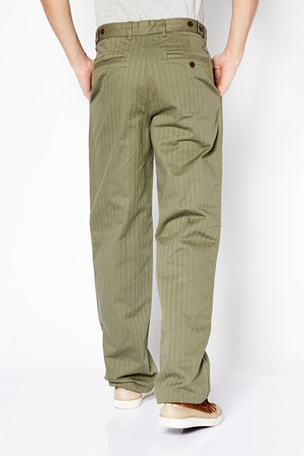 بنطال تشينو سادة بقصّة عادية للرجال، زيتوني - 4