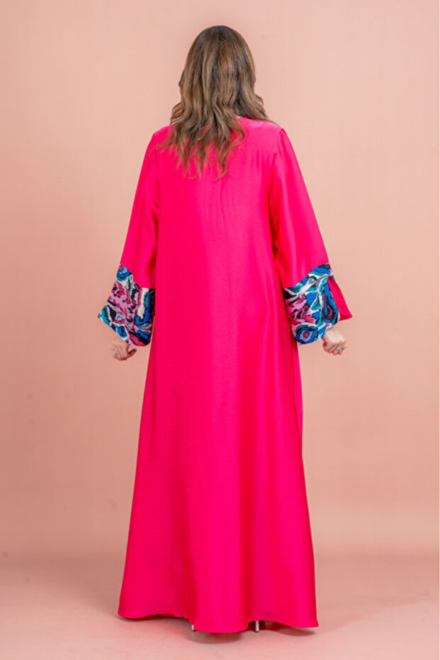 Solid Embroidered Jalabiya - 4