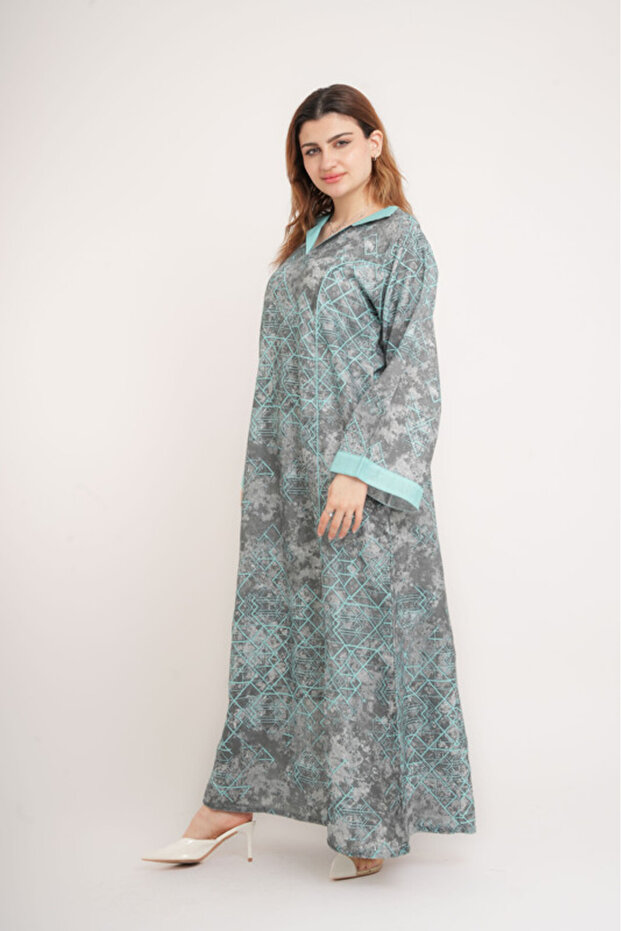 Elegant Patterns Collared Jalabiya - 3