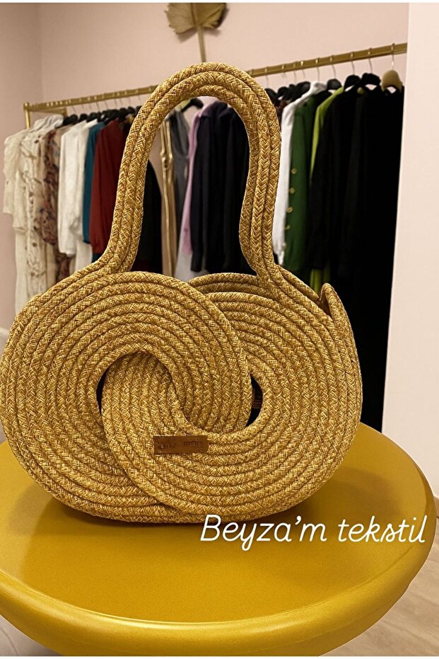 Women's Bag, Jute, Wicker, Shoulder Bag