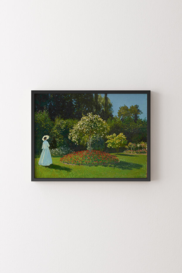 Woman in the Garden - Black Frame