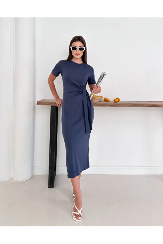 Women's Modal Fabric Side Tie Detail Dress