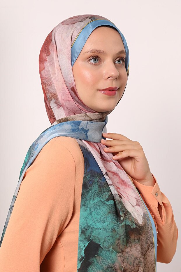 Hint İpeği Şal | İndigo - 3