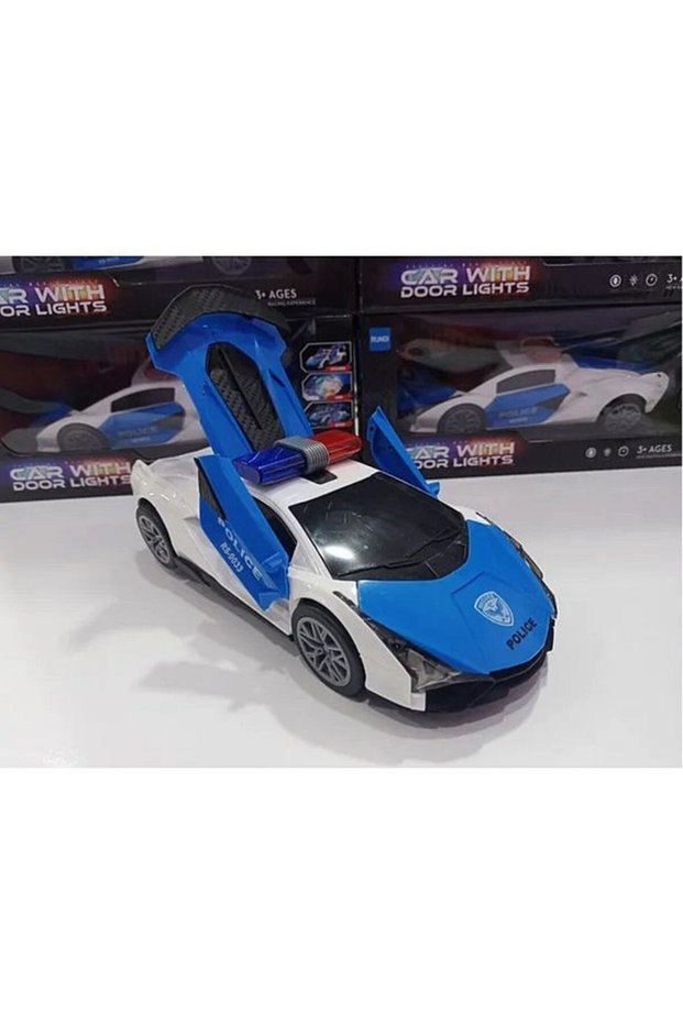 Police Car Lamborghini with Sound and Light, 360 Degree Rotation, Twist and Turn Toy Car