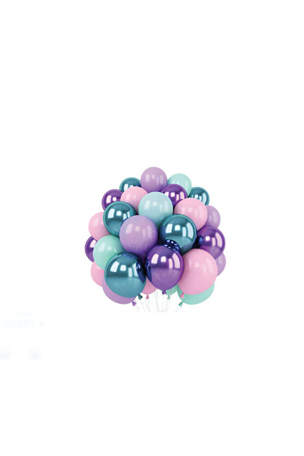 Purple Lilac Mermaid Themed Birthday Balloon Set 50 Pieces