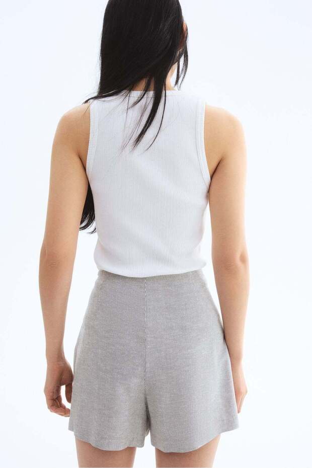Linen-blend skort - 3