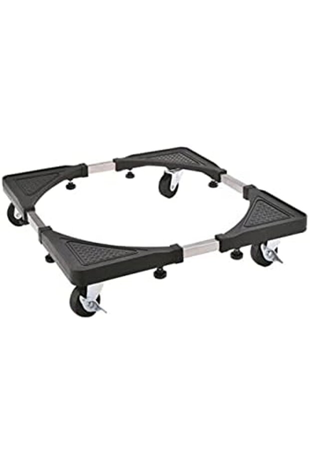 Multifunctional Movable Washing Machine And Refrigerator Stand Black/Silver