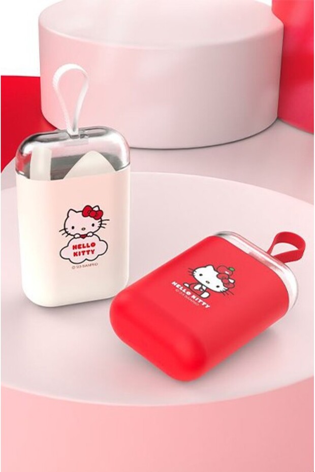Sanrio Lisanslı Hello Kitty Elma Koleksiyonu Taşıma Kutulu Taşınabilir Pipet - 1