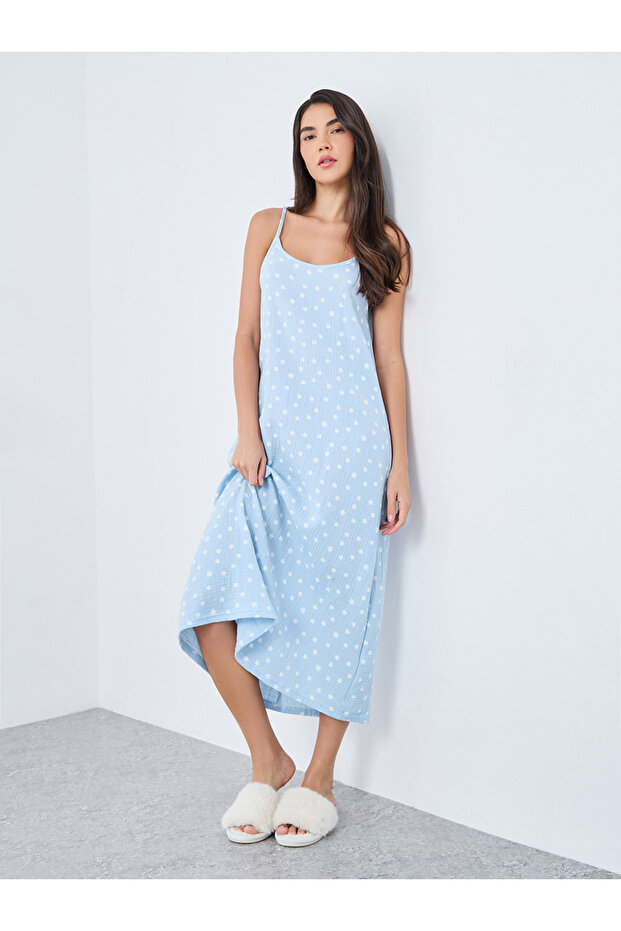 Cotton Gauze Daisy Print Slip Dress