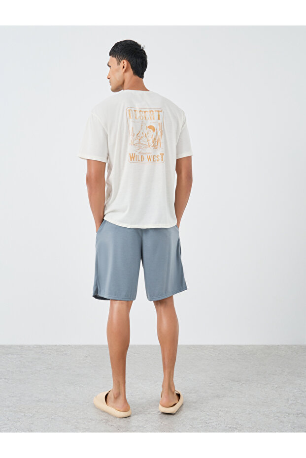 Back Graphic Print T-Shirt and Shorts Set