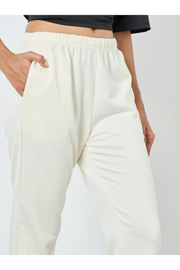 Solid Elastic Waist Cuffed Joggers - 3