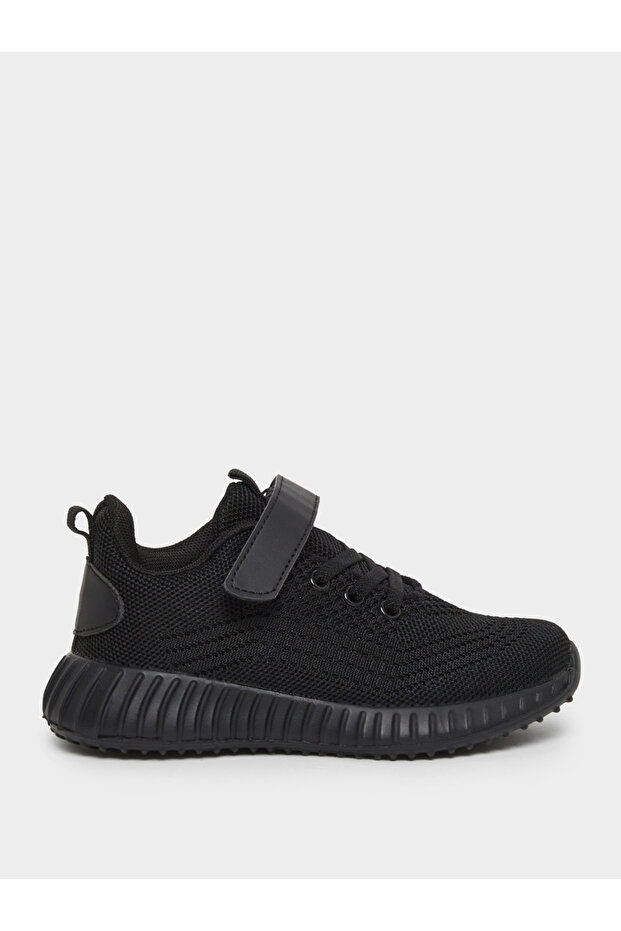 Textured Sneakers with Hook and Loop Closure