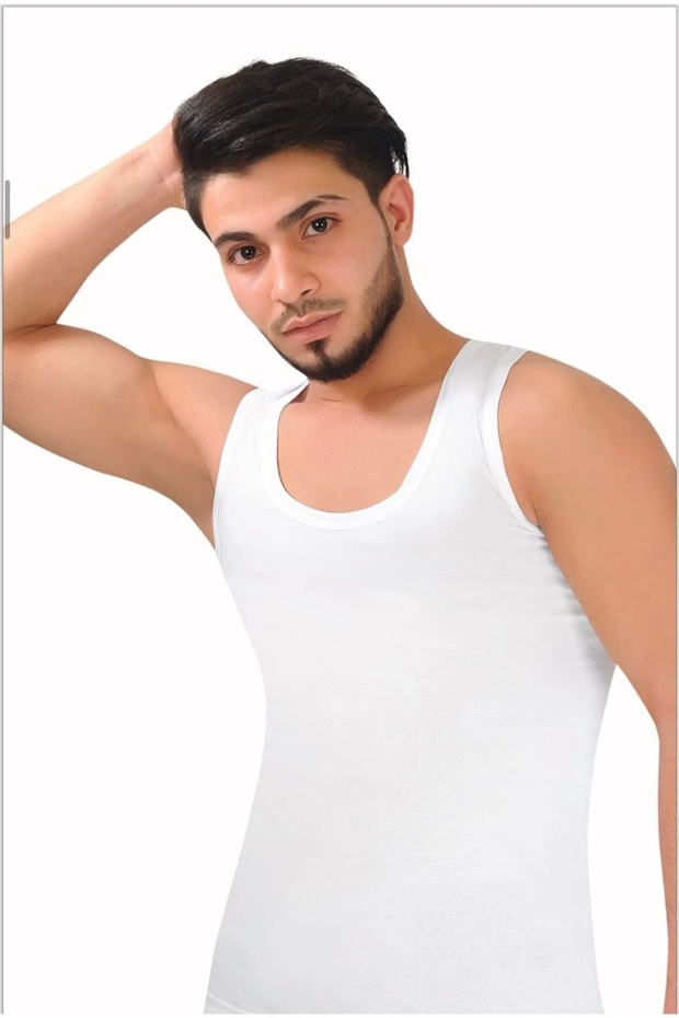 قميص داخلي رجالي أبيض من القطن الممشط-SISMEN01